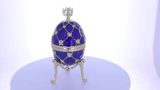 Russian Coat Of Arms Blue Faberge Inspired Easter Egg