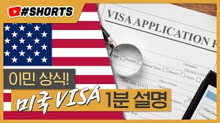 [이민 상식] 미국 비자(VISA) 1분 설명 #shorts