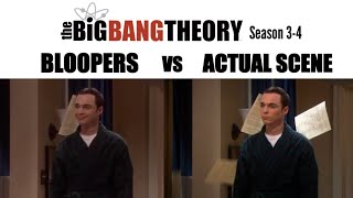 The Big Bang Theory Season 3 & 4 | Bloopers VS Actual Scene