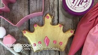 How to make a Princess Crown Decorated Cookie Tutorial