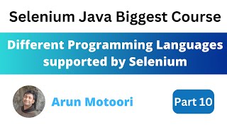 Different Programming languages supported by Selenium (Selenium Java Biggest Course - Part 10)