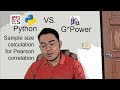 Python vs G*Power: Sample size calculation for Pearson correlation