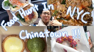 Food Hunt In NYC Chinatown-Saigon Banh Mi, Pinklady Cheese Tart, BakeCulture, \u0026 More! - 纽约唐人街吃吃吃vlog