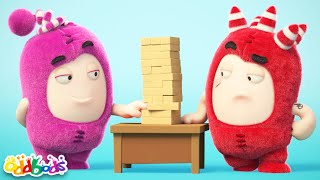 Jenga-Herausforderung: Wackelturm-Duell!|  Oddbods Deutsch | Lustige Cartoons für Kinder