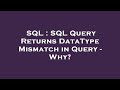 SQL : SQL Query Returns DataType Mismatch in Query - Why?