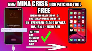 Mina Cris USB Patcher Tool iOS14.2/iOS13|Fixed Checkra1n -20 Error|Jailbreak Passcode Disable iPhone