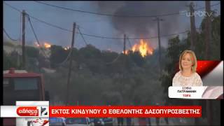 Εκτός κινδύνου ο εθελοντής δασοπυροσβέστης | 14/08/2019 | ΕΡΤ