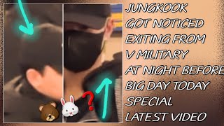 OMG!💋😱Jungkook Got Noticed Exiting From V Military At Night Before Big Day(New)#taehyung#jungkook