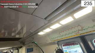 ⁴ᴷ [Follow-up] SMRT Trains, NSL Train Ride [Bt Gombak → Jurong East] - Kawasaki C151 005/006