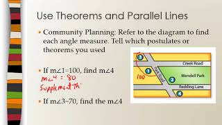 Use Theorems and Parallel Lines