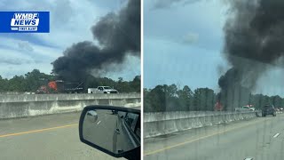 Critical injuries reported in fiery Highway 22 crash, HCFR says