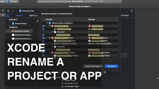 Mastering Xcode Series with Xcode Help - Rename a project or app