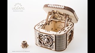 Ugears Treasure Box - Assembly Video | Construction Set DIY Kit | Handmade Gifts | Proposal Box