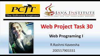 Java Institute || Web Programming 1 || eShop Project Task 30