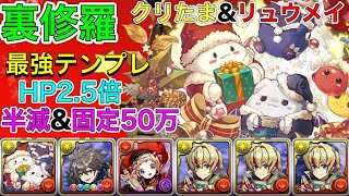 【たまぁ〜】カワイイ顔してエグい性能してます。クリスマスたまドラ×リュウメイで裏修羅【パズドラ】