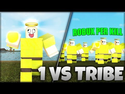 Godly Player Vs Tribe 1 Kill 10k Robux Roblox Booga Booga - booga fight time pvp godmesh vs fastest healer roblox