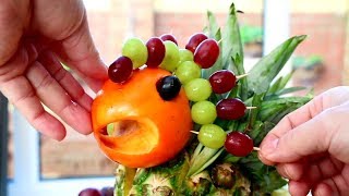 Art In  Pineapple Peacock | Fruit & Vegetable Carving | Party Garnishing | Food Decoration
