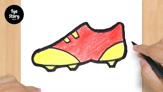 #302 How to Draw a Football Shoes - Easy Drawing Tutorial