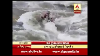 Heavy rainfall in North Gujarat ,  flood in Himatnagar's Hathmati river