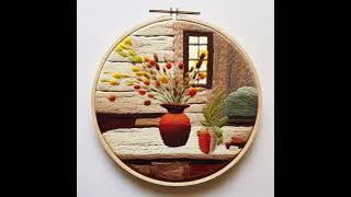 punch needle embroidery：Nostalgic Still Life work