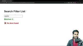Project-20: JS Search Filter mini Project | Live Search List Using HTML CSS and JavaScript