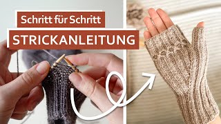 Knitting cuffs with a special pattern // Step by step instructions 🧶