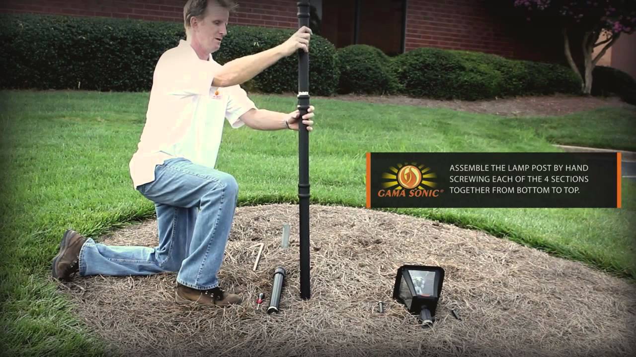 Baytown Solar Lamp Post With EZ Anchor Installation Movie [with Voice ...