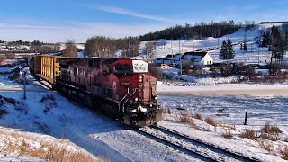 Old CP Rail System AC4400CW RCMP Unit Goes By Ski Hill Resort with a Perfect K3L!