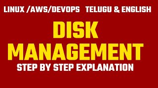 Day1:Disk Management step by step in Telugu \u0026 English | Freshers| Exp | Gap Students| by kk