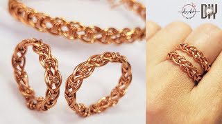 Making simple braided ring | couple, unisex jewelry from copper wire 1060