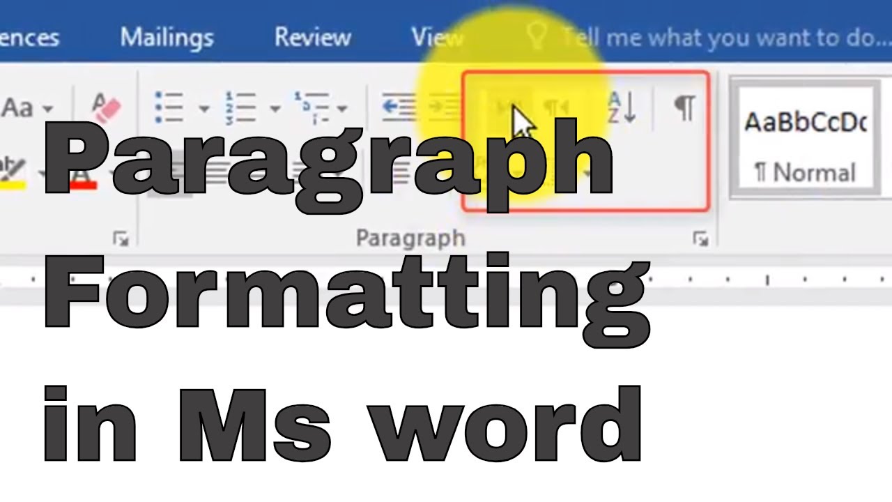 Paragraph Formatting Tutorial In Ms Word 2016 Step By Step - YouTube