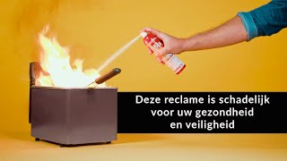 Nee, met Fire Buster kun je geen brandende frietketel doven