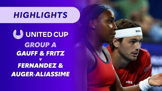 Gauff \u0026 Fritz (USA) v Fernandez \u0026 Auger-Aliassime (CAN) - United Cup Highlights | WWOS