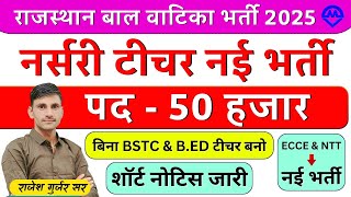 Rajasthan Ntt Teacher Bharti 2025 | Rajasthan Nursery Teacher New Vacancy 2025 | Breaking News