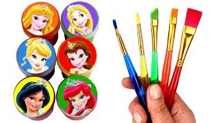 Disney Princess Baby Drawing and Painting with Surprise Toys Ariel Belle Jasmine