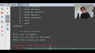 creating a banking system with save files - python 3.4 - part 7