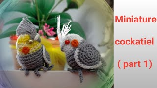 Crochet Miniature Cockatiel (part 1) || Crochet Bird Amigurumi ||Bird head and body video tutorial