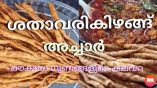 pickle making ശതാവരികിഴങ്ങ് അച്ചാർ chathaveli achar village food shatavary achar #ശതാവരി #shadhavary