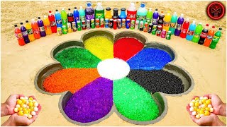 How to make Rainbow Flower with Orbeez Colorful, Mirinda, Coca Cola vs Mentos and Other Sodas New