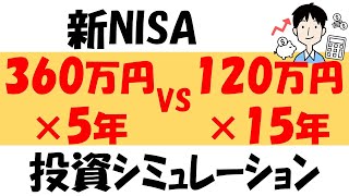 【新NISA】5年360万円 vs 15年120万円を一括投資する場合の投資シミュレーション