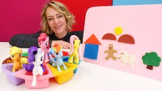 Nicoles Spielzeug Kindergarten - Die kleine Ponys kneten mit PlayDoh