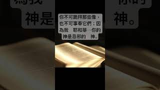 聖經 申命記5章-2，我　耶和華─你的　神是忌邪的　神。恨我的，我必追討他們的罪，自父及子，直到三、四代；#shorts #short #聖經 #申命記 #短視頻 #聖經朗讀 #聖經金句