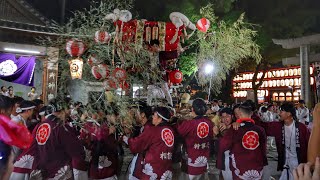 令和5年　八尾市　弓削神社夏祭り　宵宮　太鼓台　宮入り