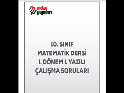 10.SINIF MATEMATİK DERSİ 1.DÖNEM 1.YAZILI ÇALIŞMA SORULARI VE ÇÖZÜMLERİ ...