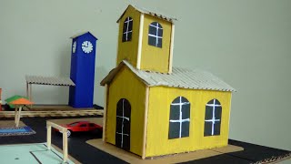 Vídeo 22 | Como fazer a igreja da MAQUETE | cidade em miniatura feita com materiais recicláveis diy