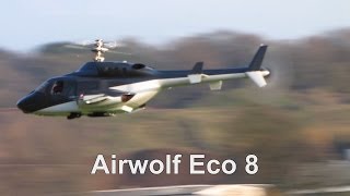 Airwolf Bell 222 Chassie auf Eco 8 Ikarus als RC-Helikopter mit Keycam Onbord und Einziehfahrwerk