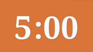 5 Minute Timer Orange Background Simple Clear Time