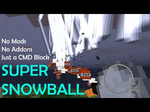 SUPER SNOWBALL trick with command block in Minecraft PE SUPER SNOWBALL trick with command block in Minecraft PE