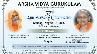 Invitation to 37th Anniversary of Arsha Vidya Gurukulam