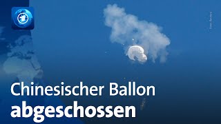 Spionagevorwürfe gegen Peking: USA schießen Ballon aus China über Atlantik ab